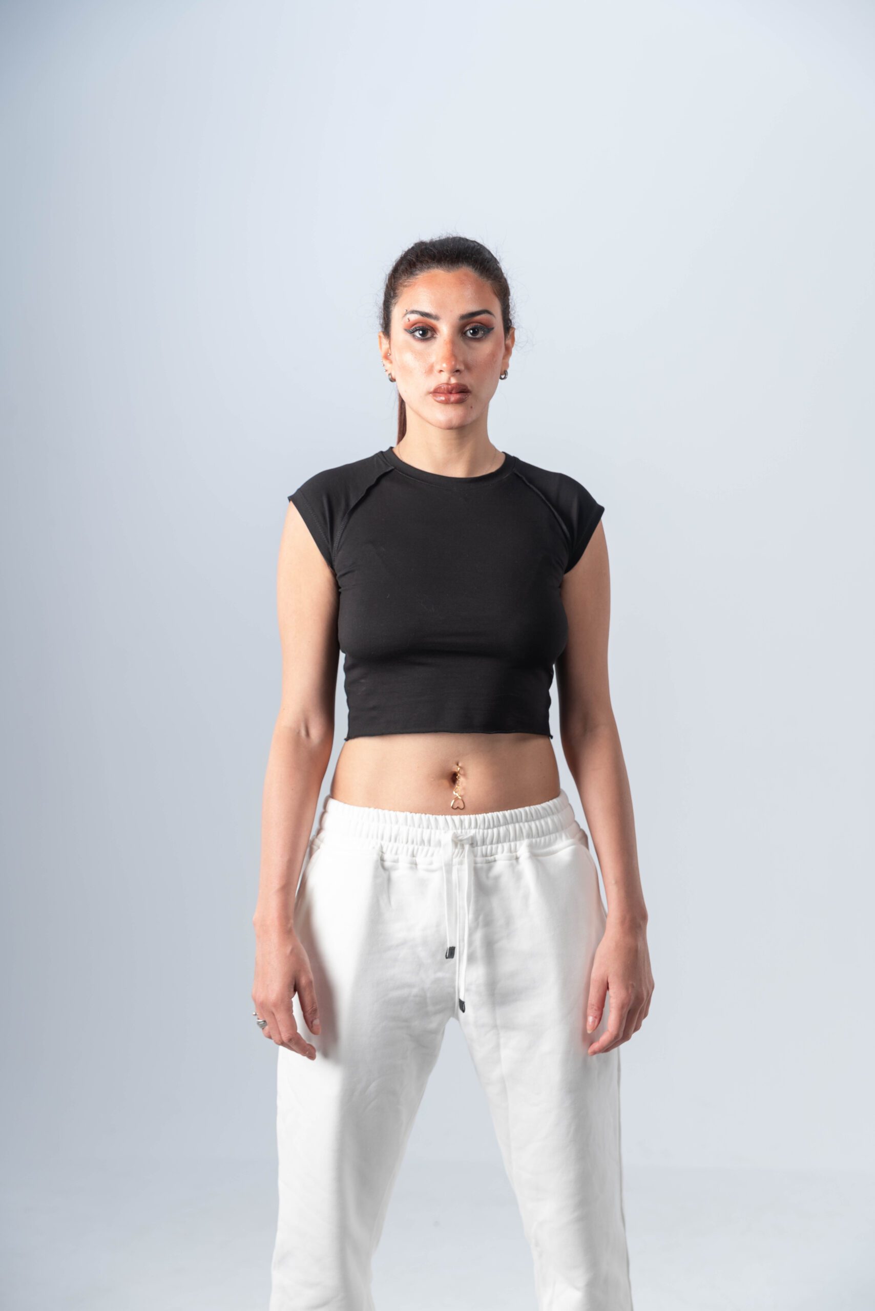 Half sleeve crop top
