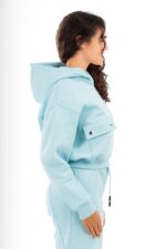 Cloud Cropped Hoodie with Pocket - Image 2