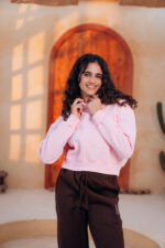 Pink Cropped Hoodie - Image 2